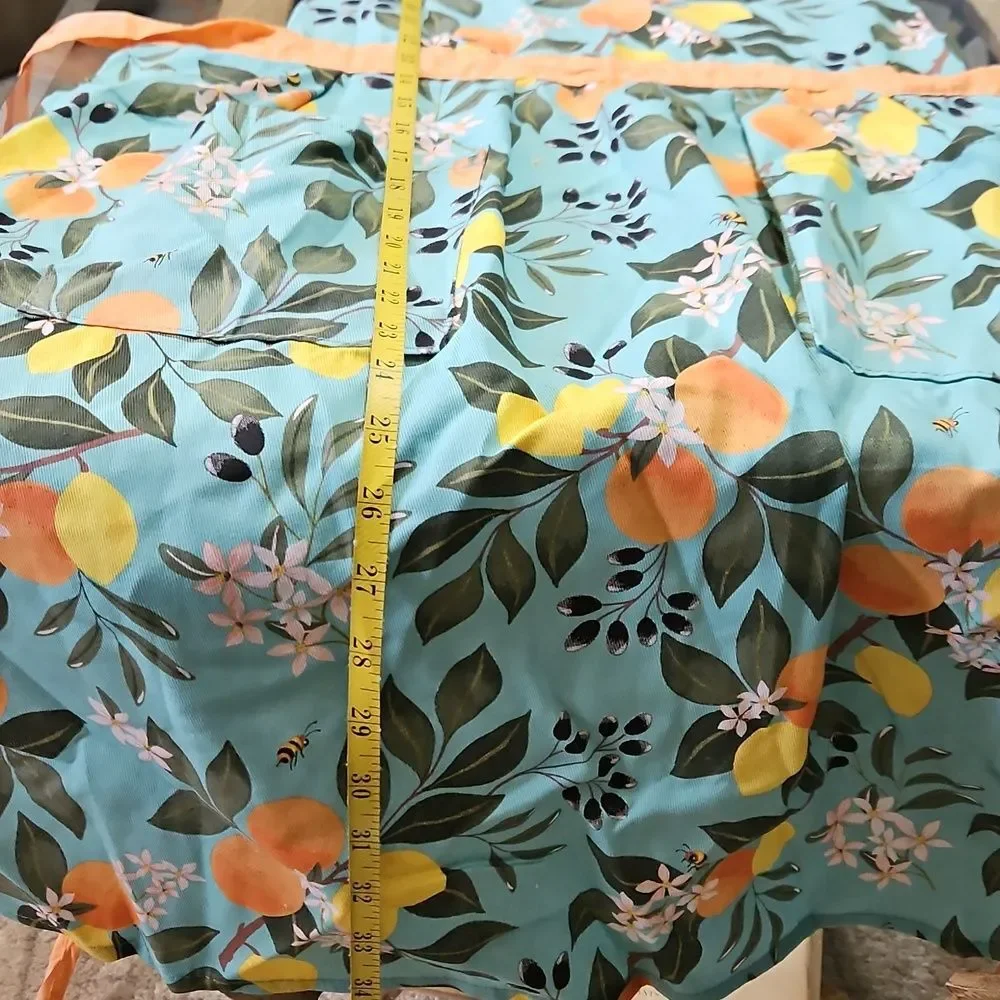 K For The Kitchen Peach & Blue Full Apron